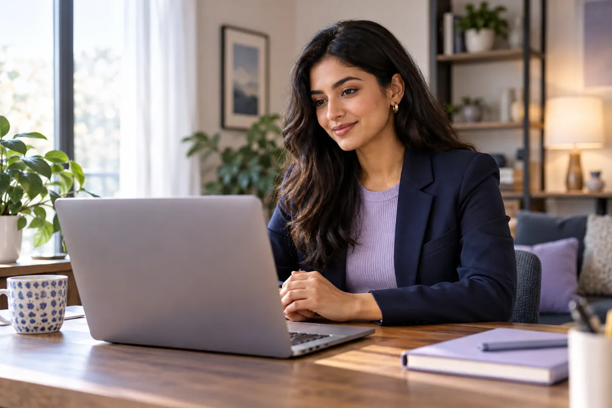 Illustrative candidate attending a virtual interview